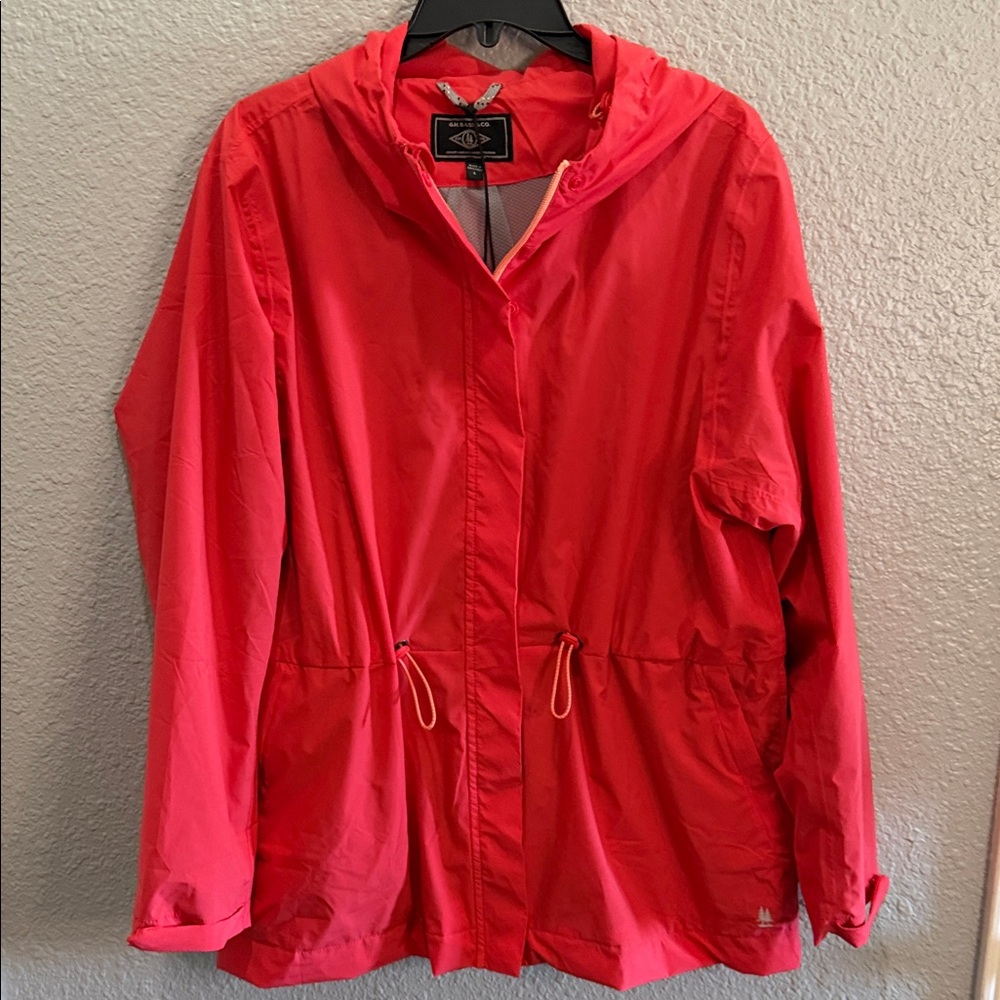 G. H. Bass Outdoor Coral Women’s Hooded Windbreaker Jacket size Large
